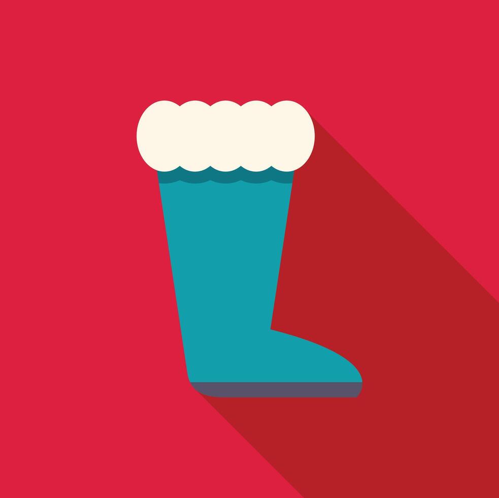 Christmas stocking with fur trim on red background vector