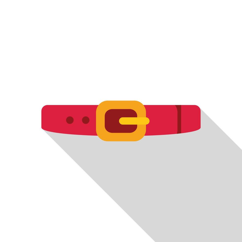 Red belt with gold buckle and long shadow vector