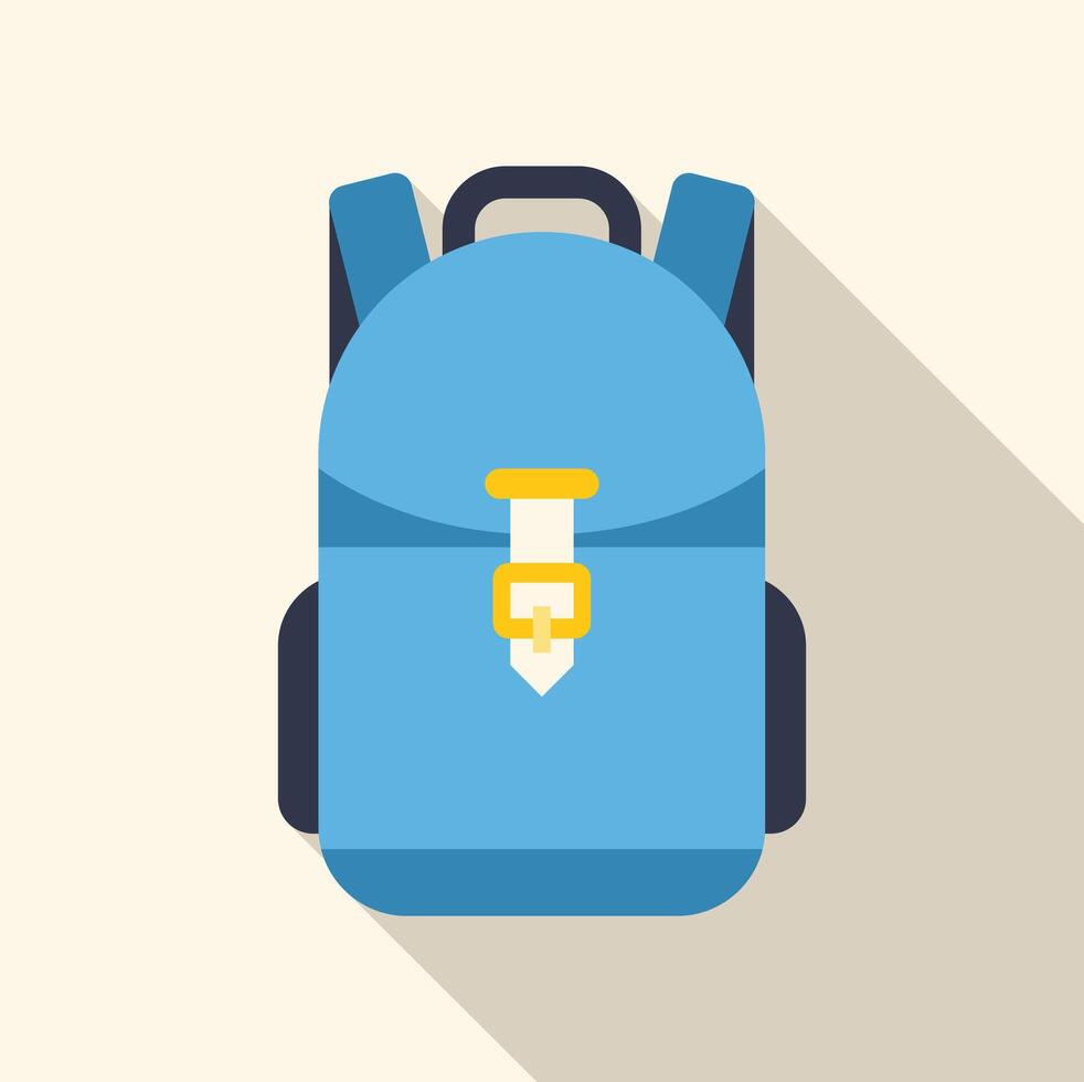 Blue backpack with buckle and pocket showing modern style vector
