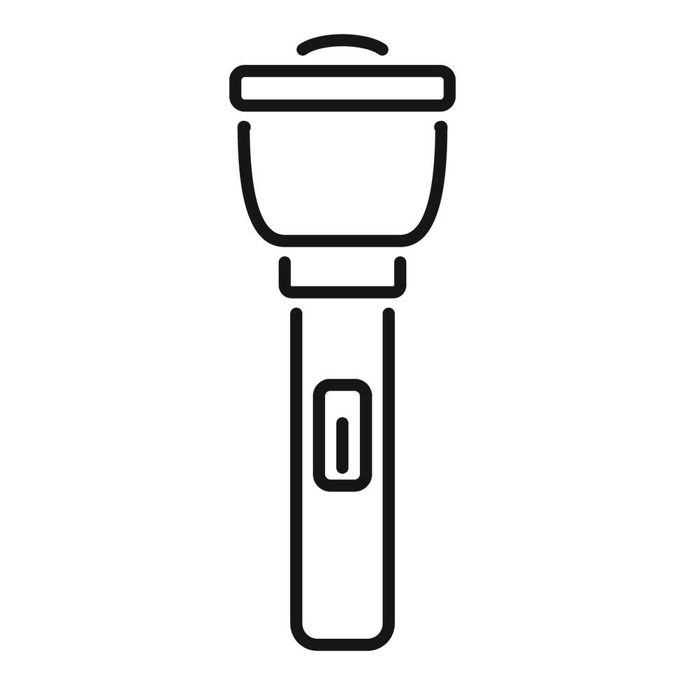 Flashlight emitting light in the dark, simple icon of a torch vector