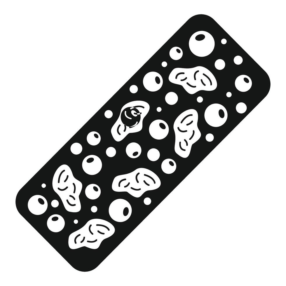Protein bar with nuts and berries promoting healthy lifestyle vector