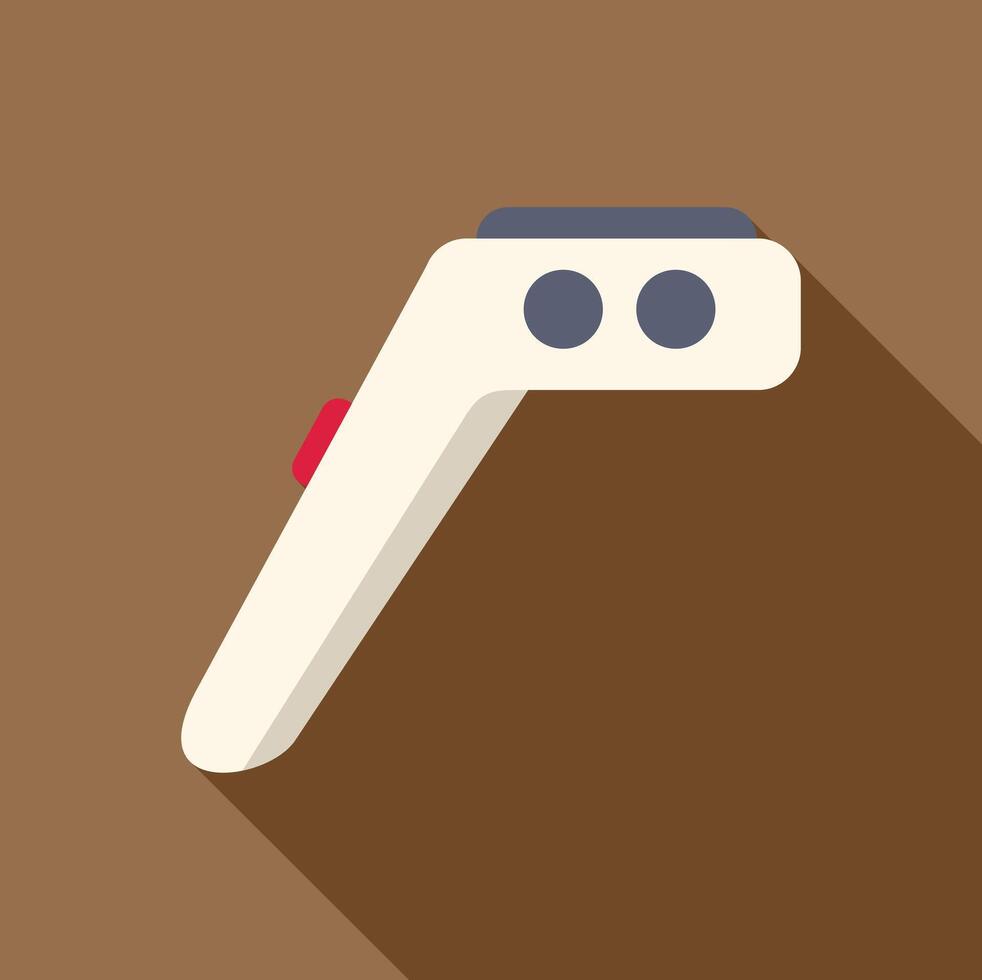 Electronic medical infrared thermometer showing temperature on brown background vector