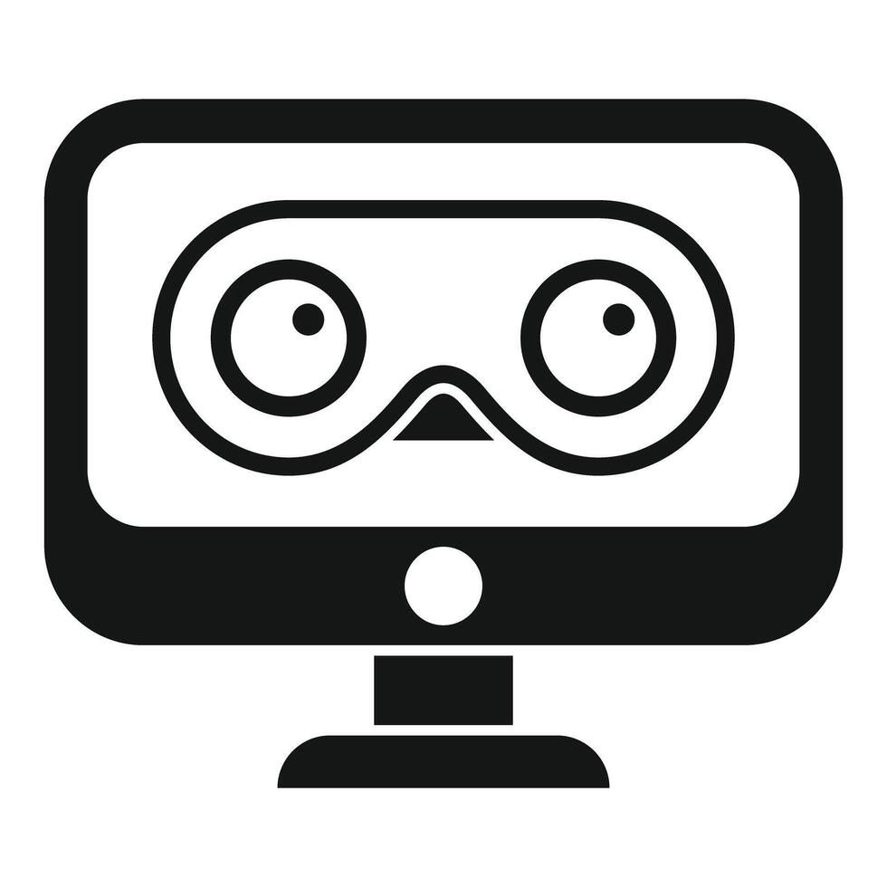 Vr glasses on computer monitor showing new technology for gaming and entertainment vector
