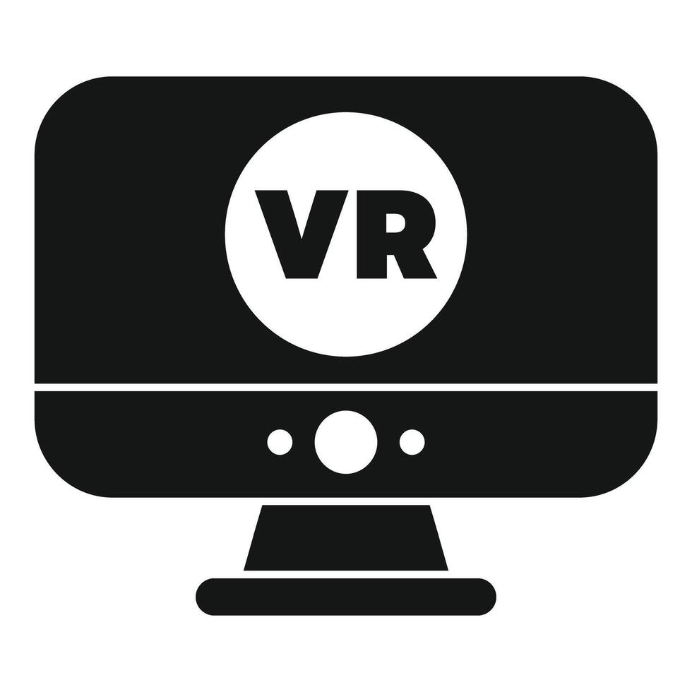 Computer monitor displaying vr technology symbol for virtual reality experience vector