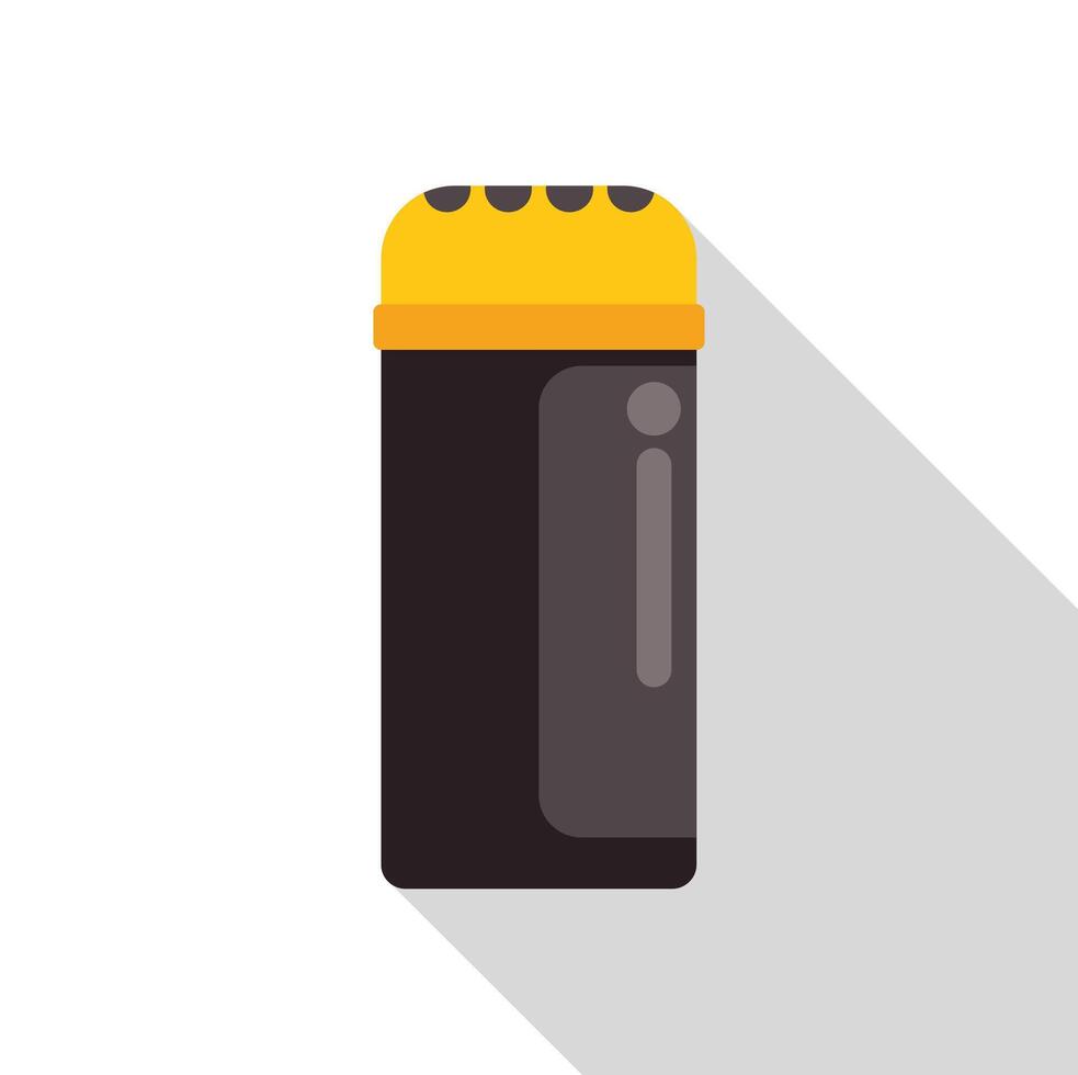 Spice jar with yellow lid casting long shadow vector
