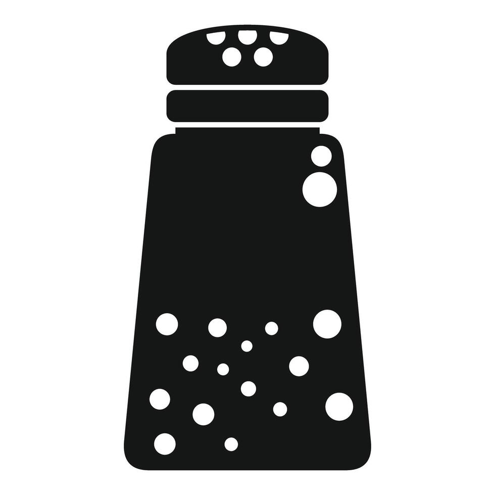 Black salt shaker with multiple holes on top for seasoning food vector