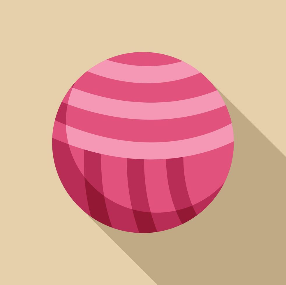 Pink fitness ball for maintaining core strength and stability during exercise vector