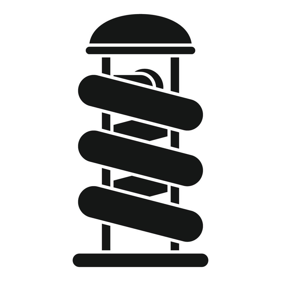 Spiral water slide leading to refreshing fun in water park vector