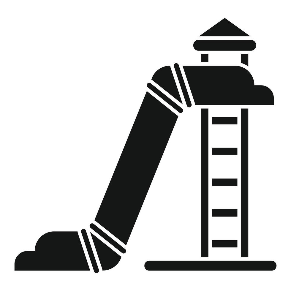 Playground slide with tube and ladder leading to top platform vector
