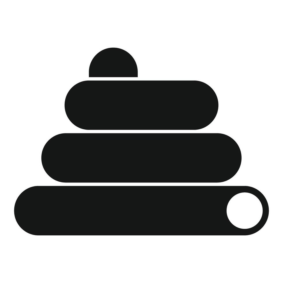 Black pyramid toy building skills in children vector
