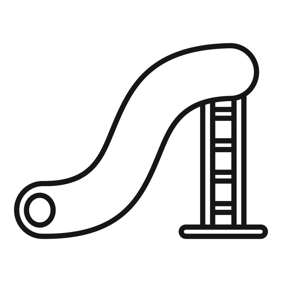 Aquapark slide leading to refreshing summer fun, a minimalist icon vector