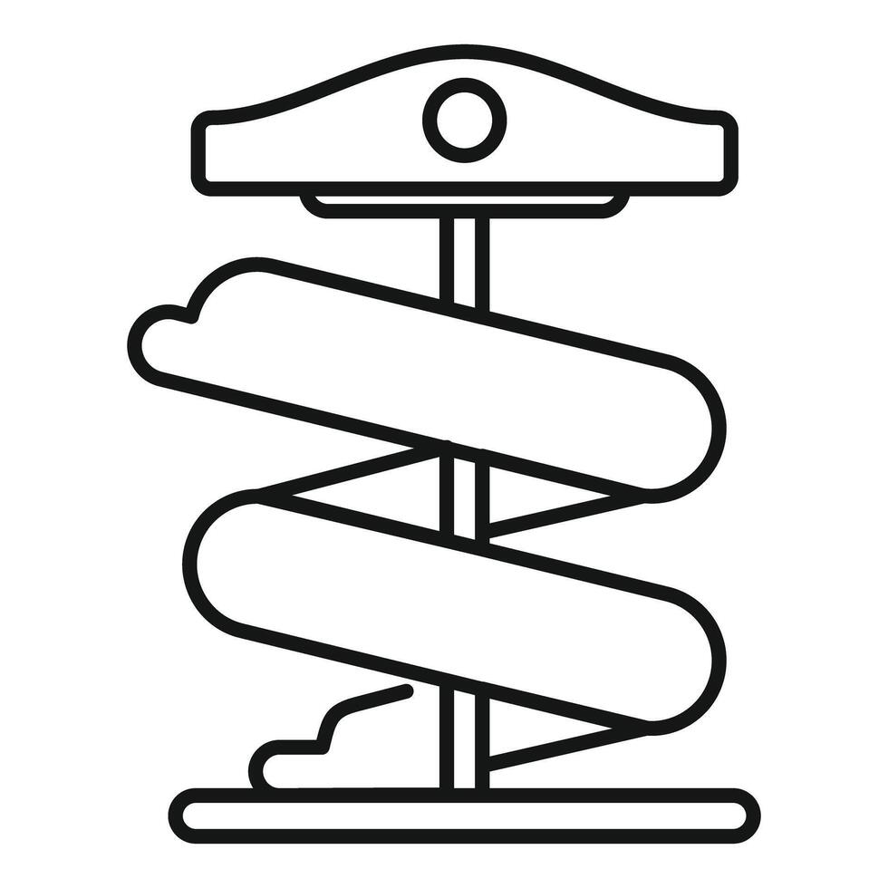 Playground slide spiral tube leading to ground fun and games for children vector