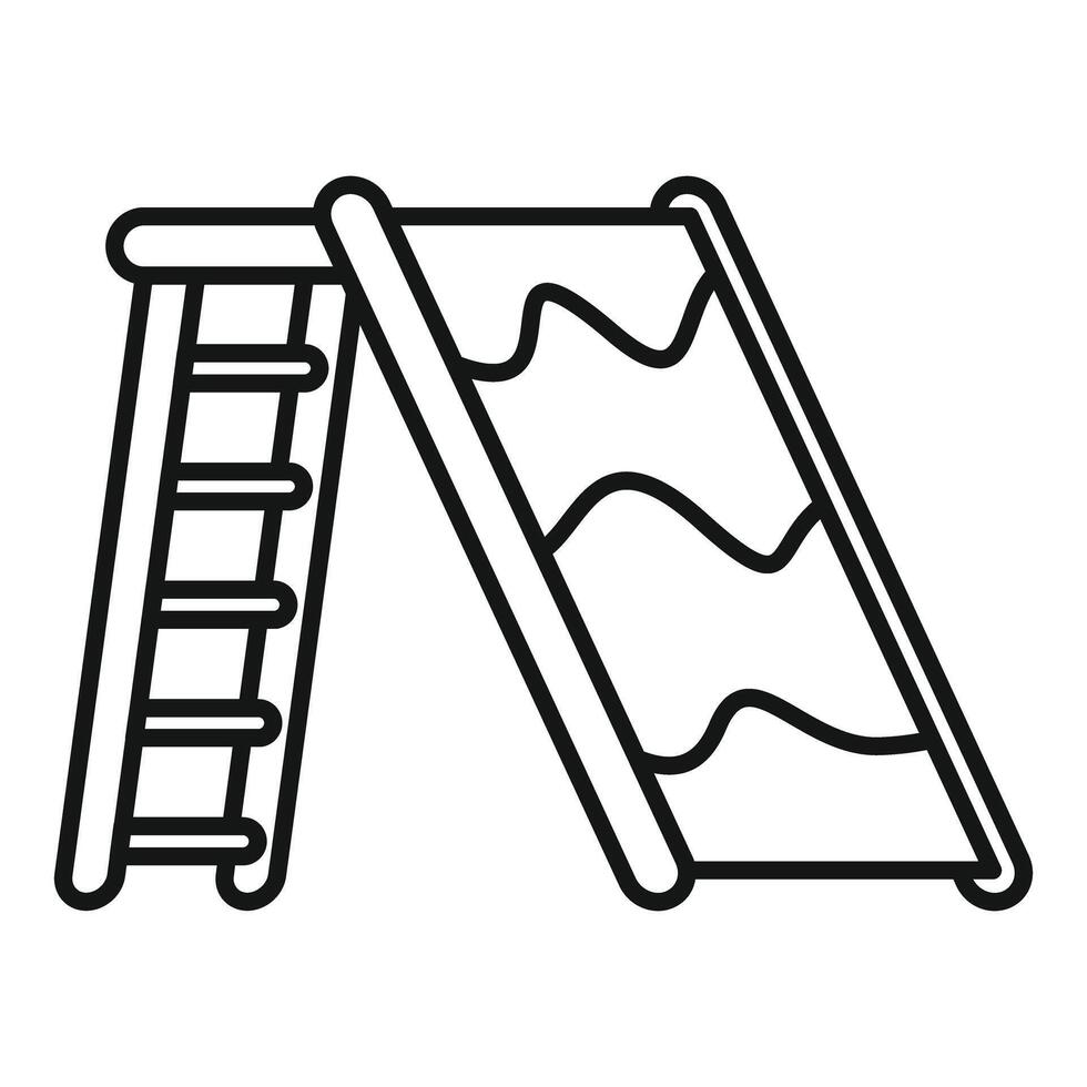 Children slide with ladder leading to wavy surface for playground fun vector