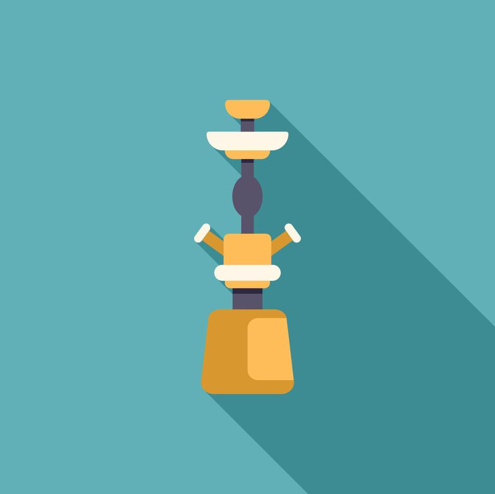 Hookah pipe standing on a light blue background with long shadow vector