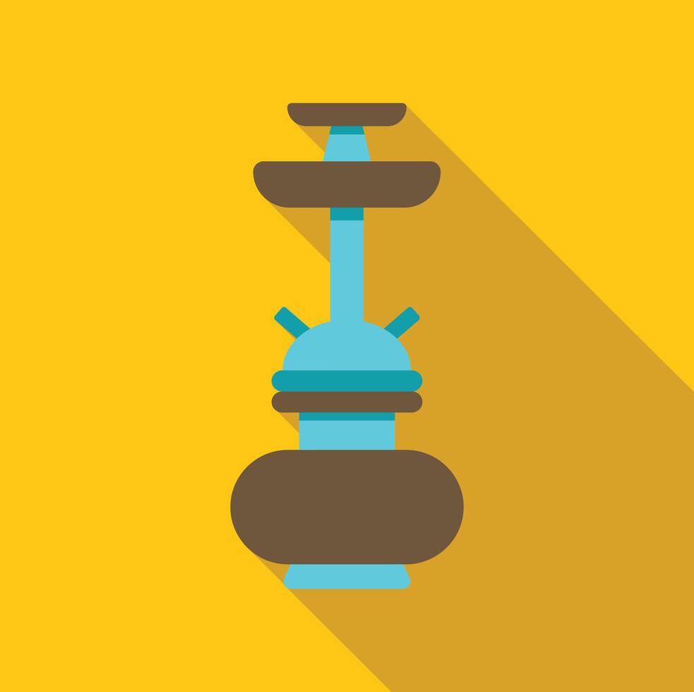 Hookah pipe standing on yellow background with long shadow vector