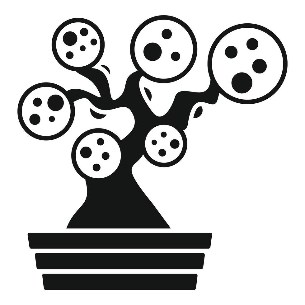 Money tree growing wealth and prosperity in a pot vector