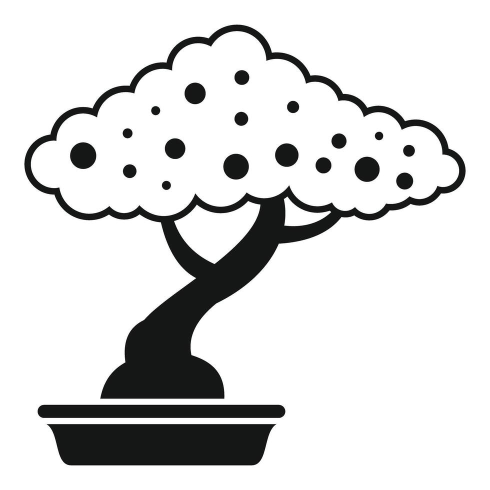 Bonsai tree growing in a pot, cultivating serenity vector