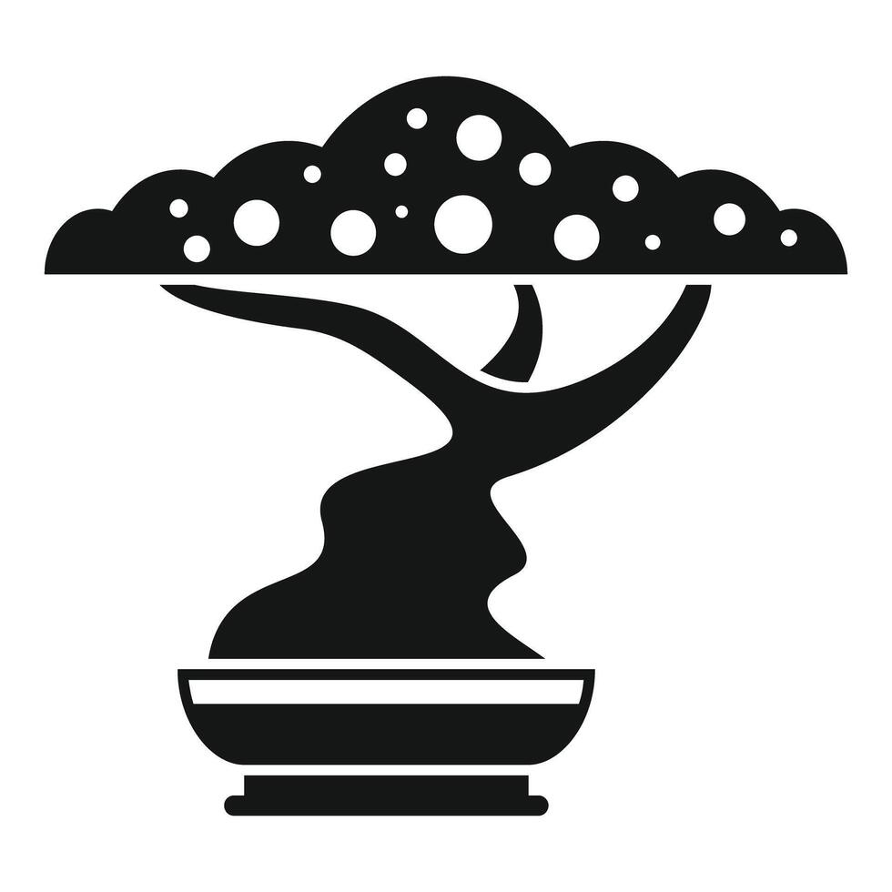Bonsai tree growing in a small pot, symbol of zen, miniature tree, and asian tradition vector