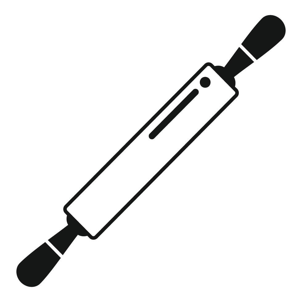 Rolling pin preparing dough, kitchen utensil for baking vector