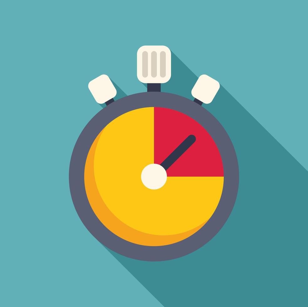Stopwatch measuring time with long shadow design vector