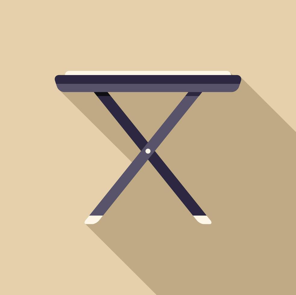 Empty ironing board with crossed legs on beige background vector