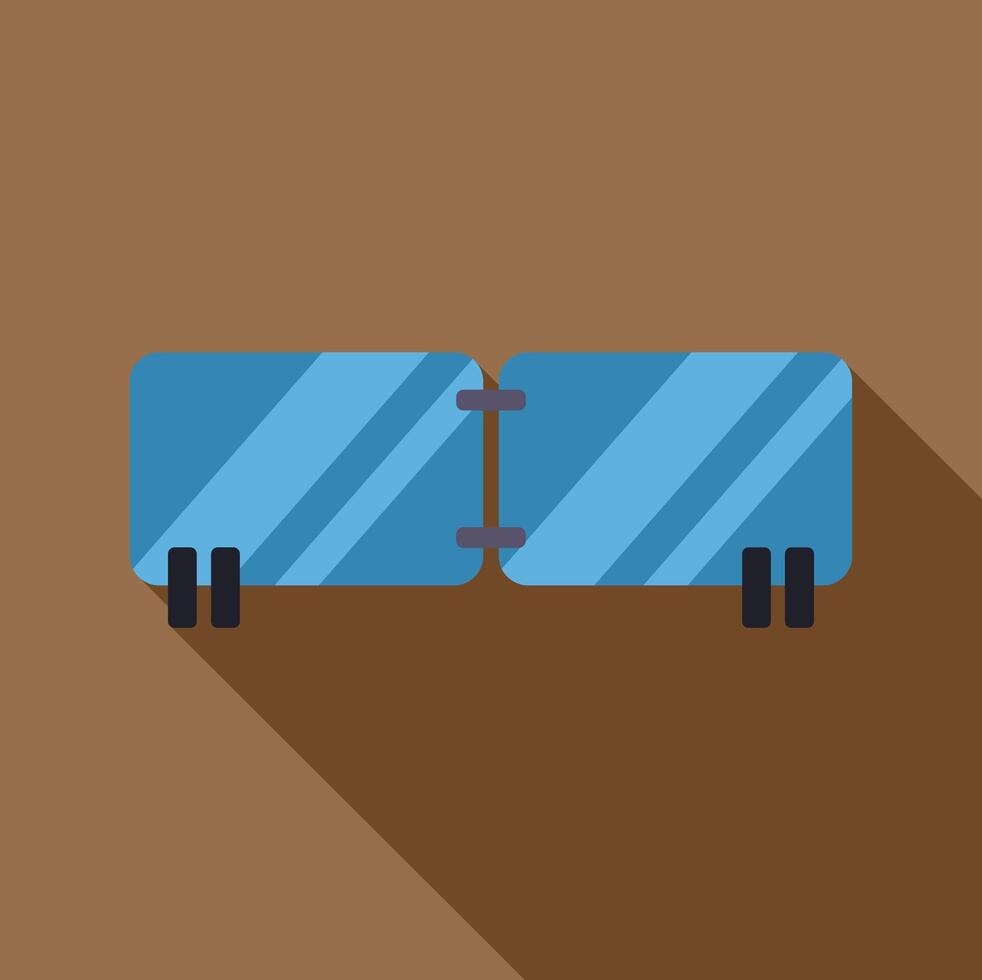 Articulated lorry trailer reflecting sunlight on brown background vector