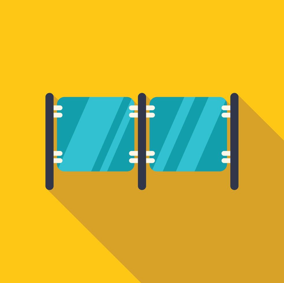 Glass panel fence creating modern architectural barrier on yellow background vector