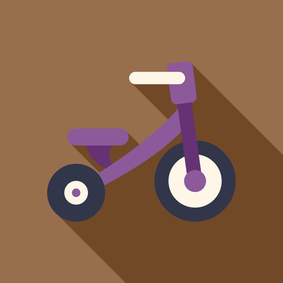Purple tricycle for children playing and learning to ride vector