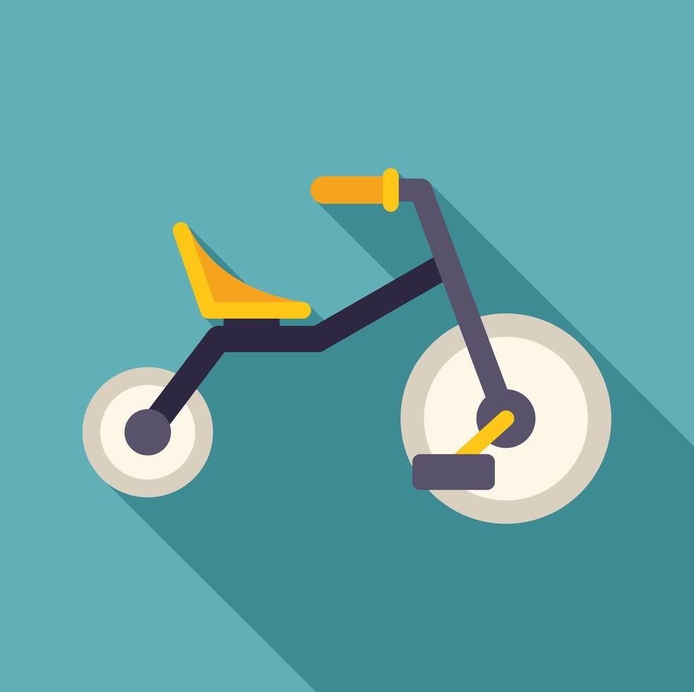 Children's tricycle casting a long shadow on a turquoise background vector
