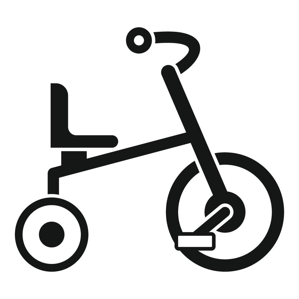 Child tricycle with big front wheel and handlebar standing still vector