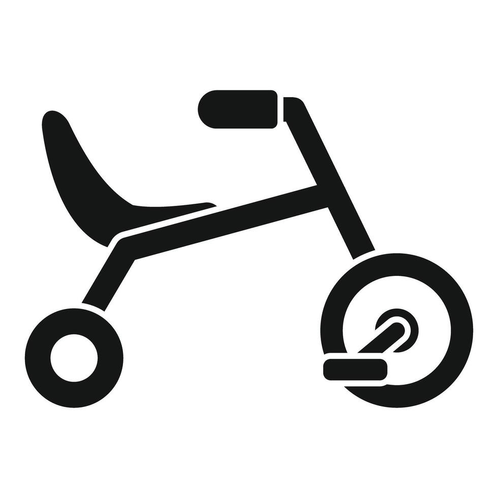 Simple tricycle icon representing childhood, play, and physical activity vector