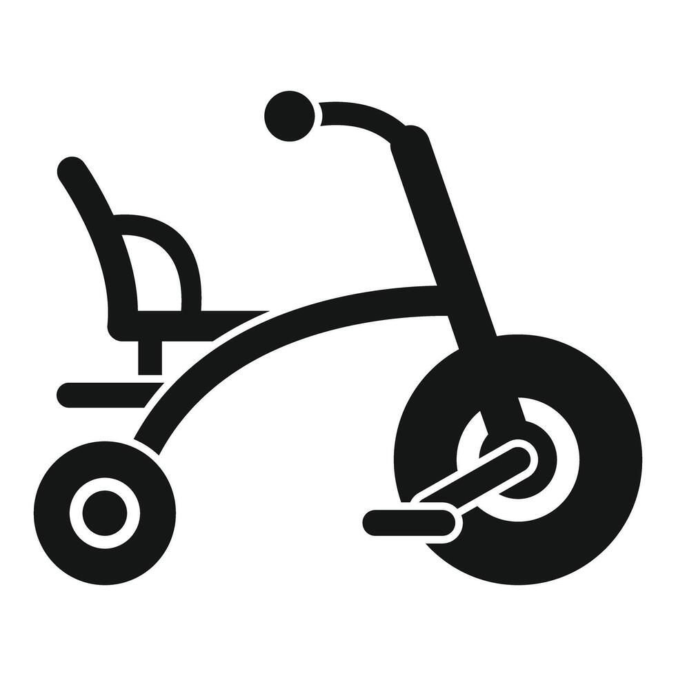 Kid tricycle with big front wheel and small back wheel standing still vector