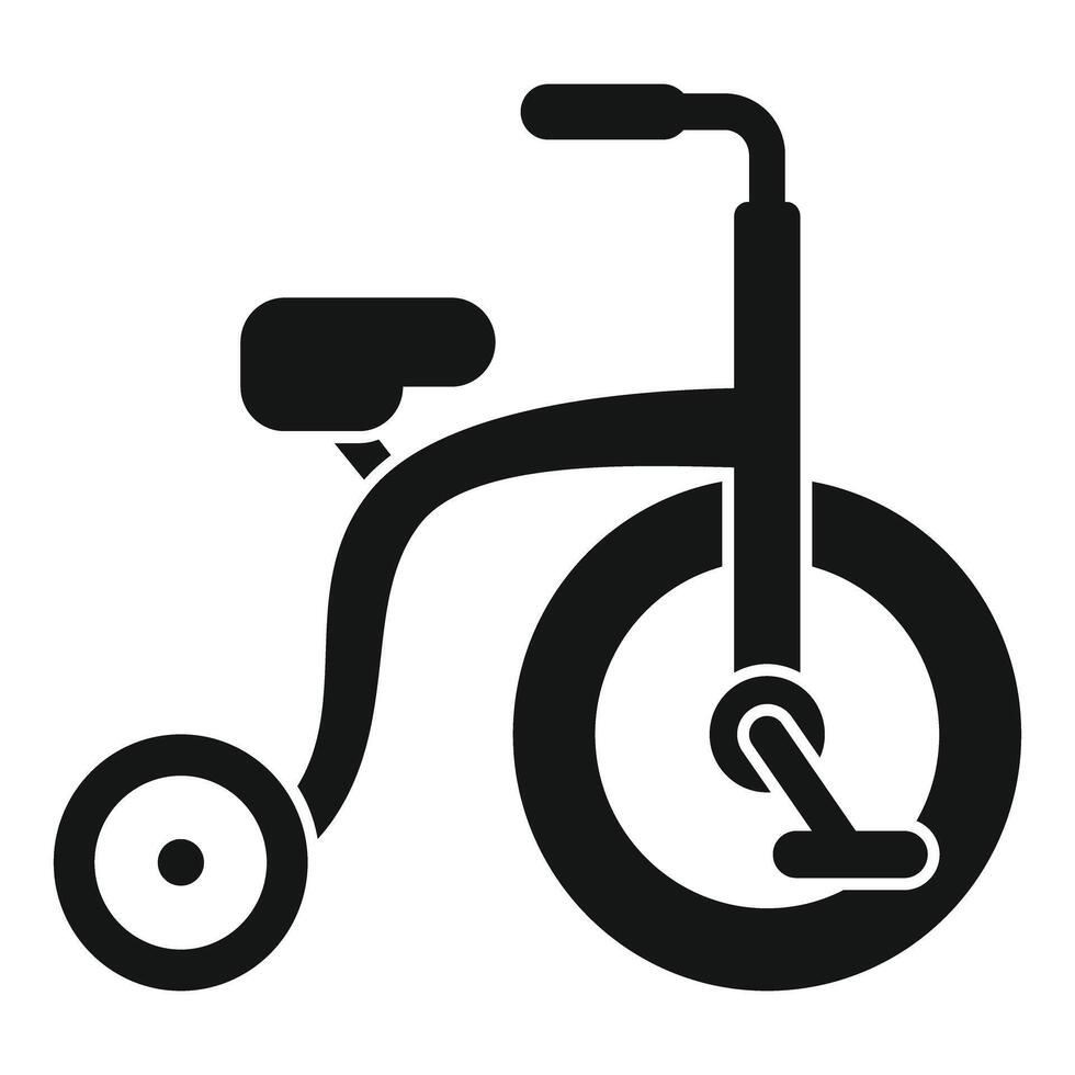 Black silhouette of children's tricycle isolated on white background vector