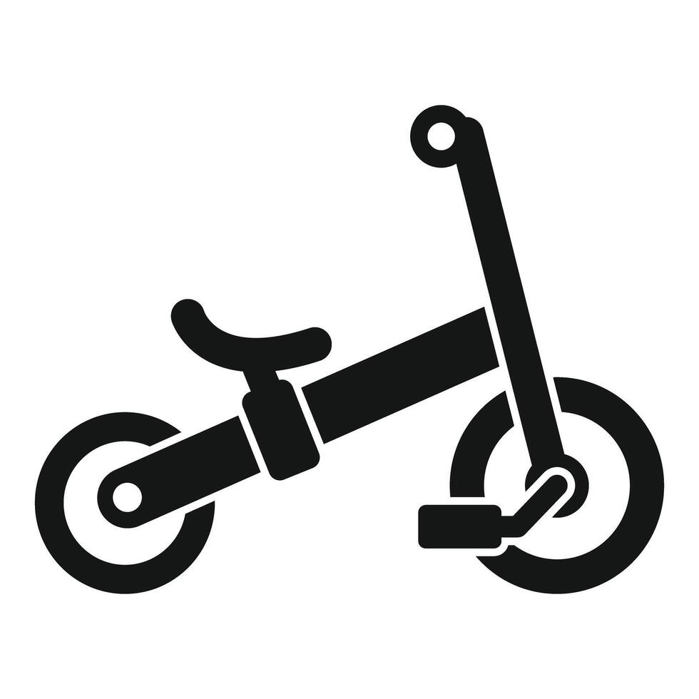Balance bike for toddlers learning to ride, side view of a pedal less bicycle vector