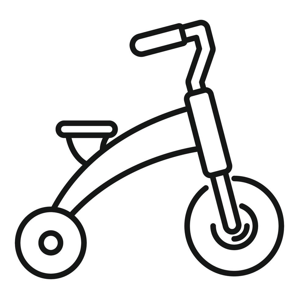 Kid tricycle with big front wheel standing still vector