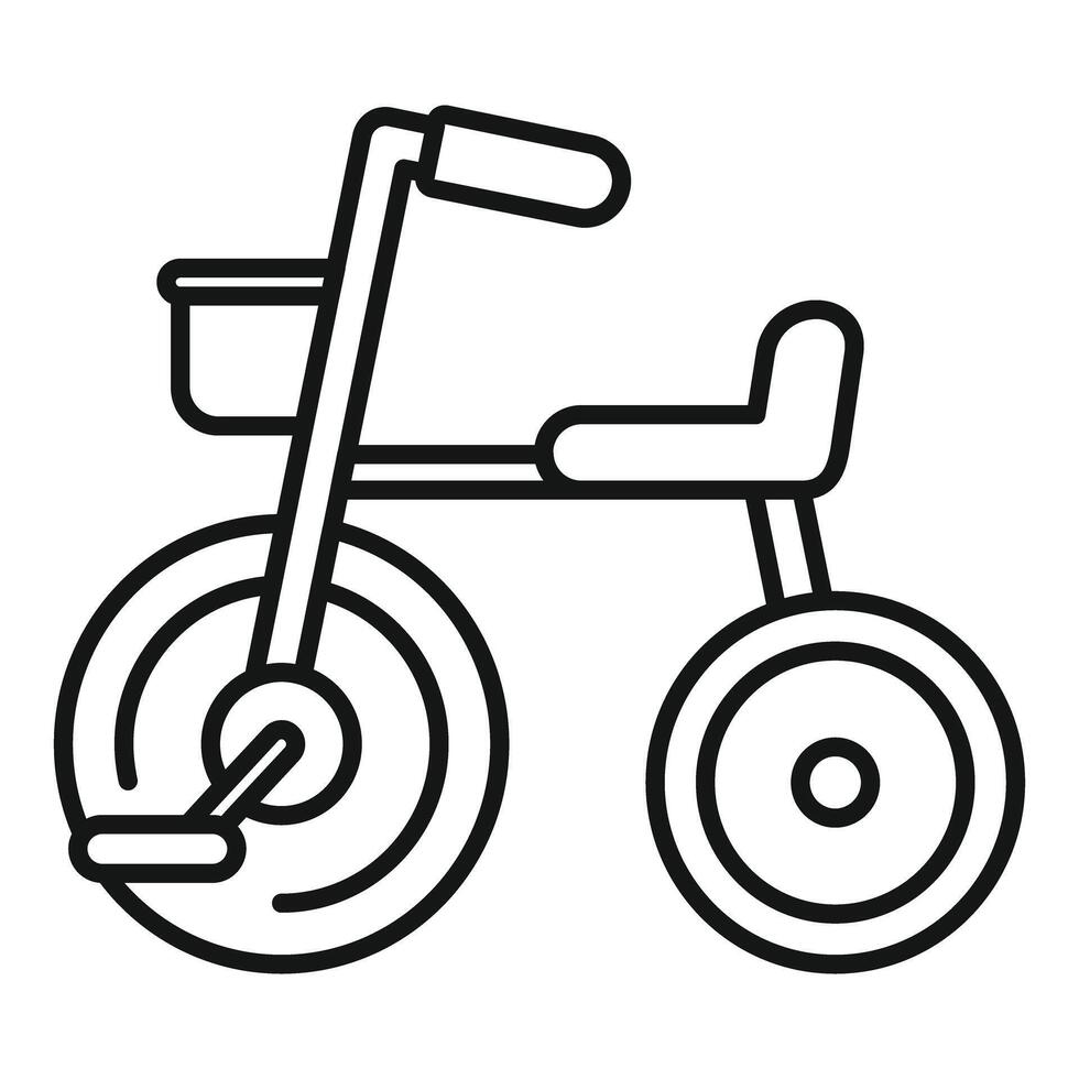 Child tricycle with front basket for toys and games vector