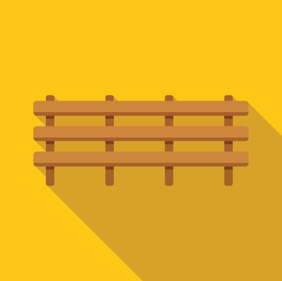 Wooden fence creating a secure boundary on yellow background vector