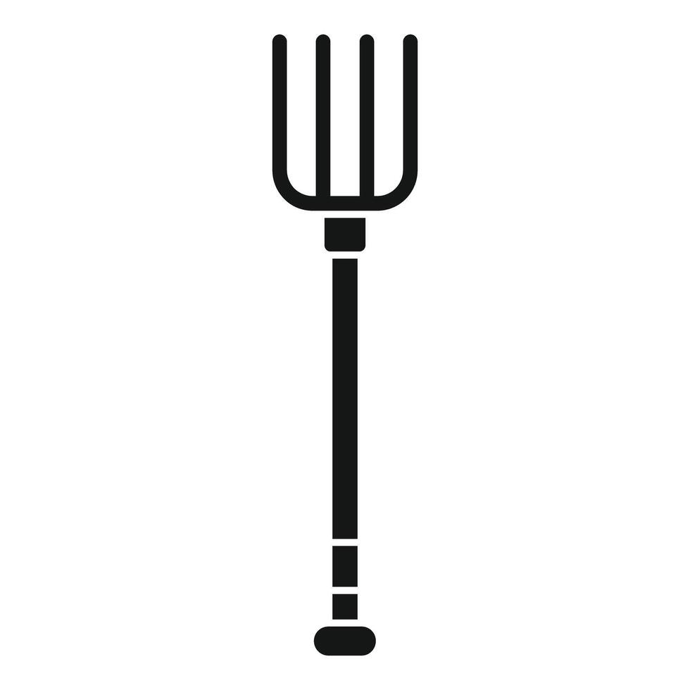 Pitchfork with long wooden handle for gardening and farming vector