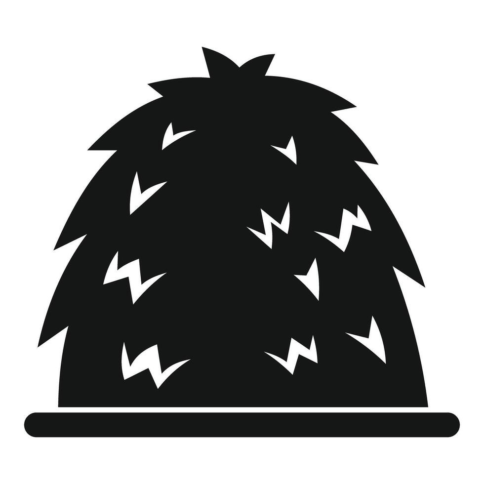 Haystack icon representing hay or straw storage for animal feed in farms vector