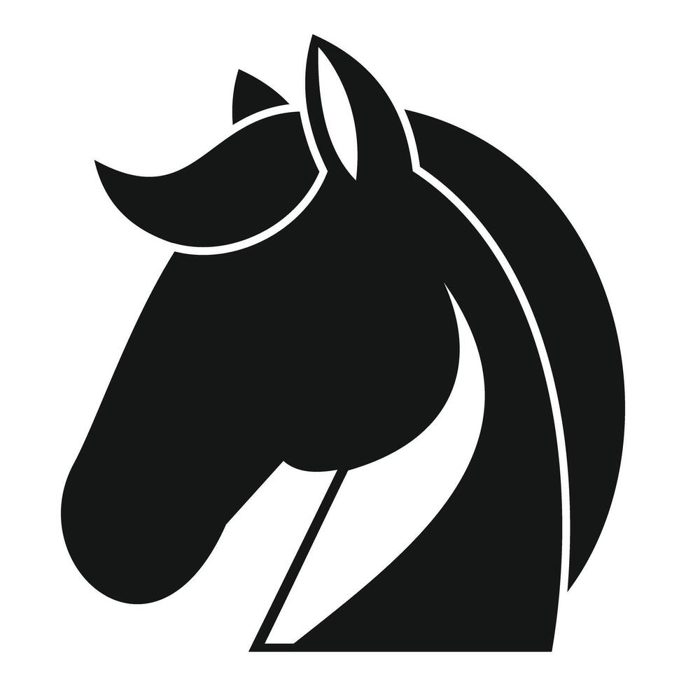 Black horse head silhouette logo representing elegance and power vector