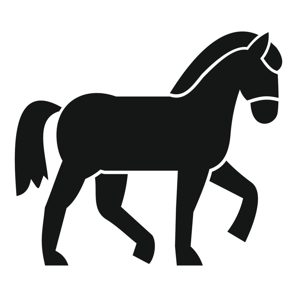 Black horse walking and showing elegance and power vector