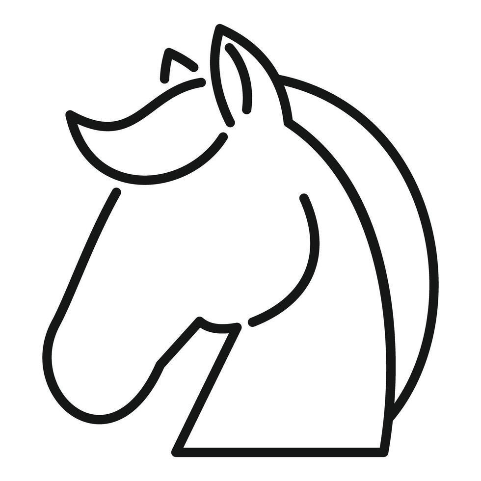 Horse head logo showing mane and snout in minimalist style vector