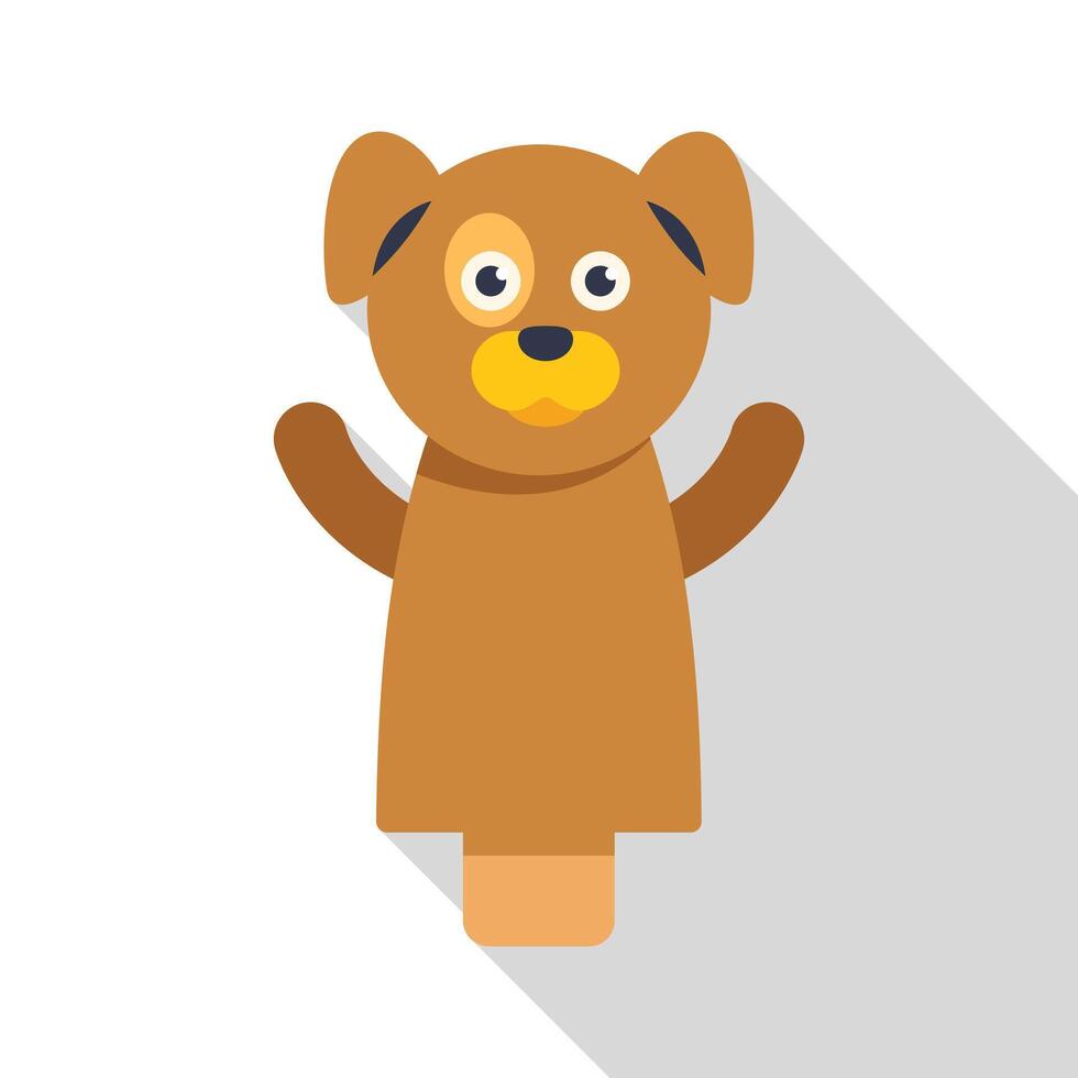 Hand puppet dog raising paws showing playful expression vector