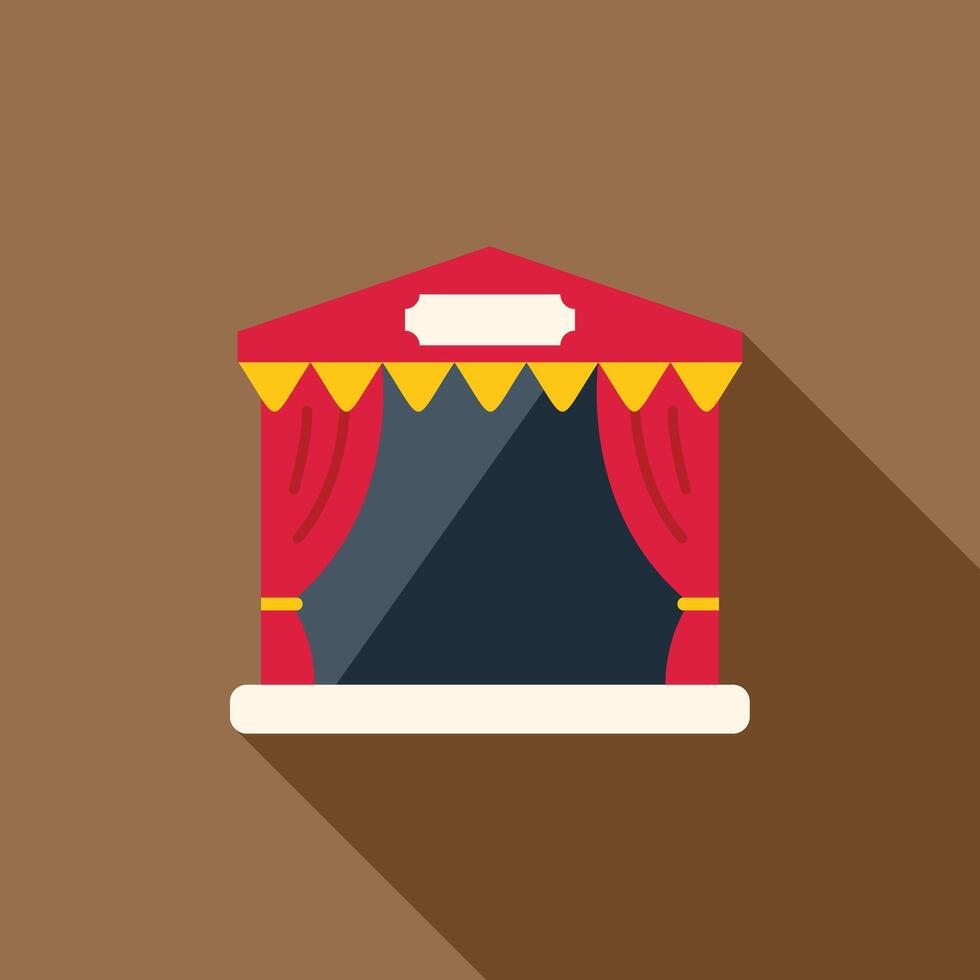 Theater stage with red curtains and blank sign vector