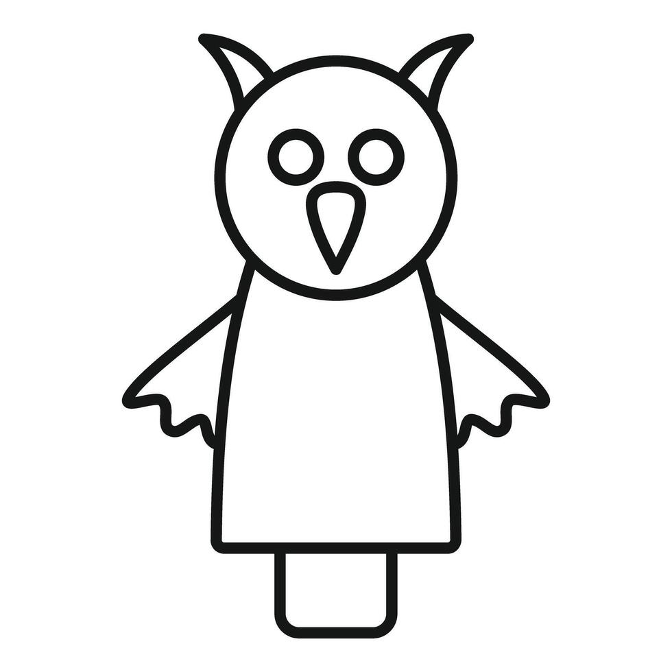 Owl puppet show with simple design for entertainment vector