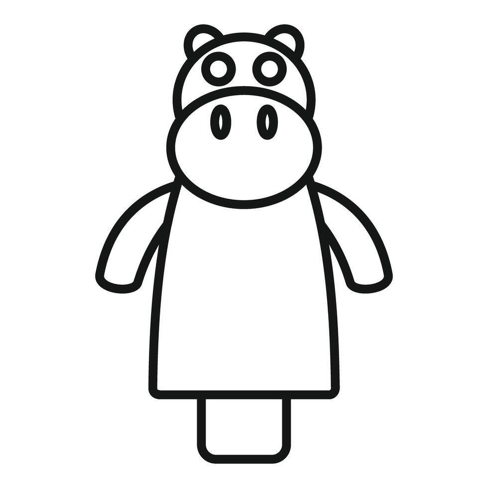 Cute hippopotamus ice cream character standing and smiling vector