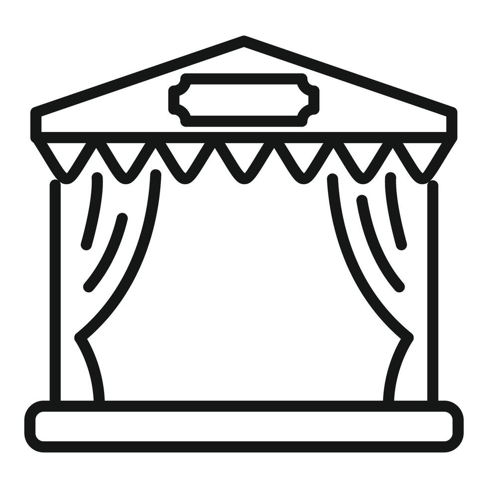 Outdoor stage with curtains and canopy representing entertainment and performance art vector