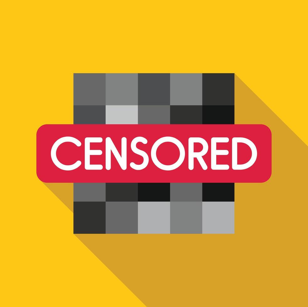 Censored pixelated image showing censorship and privacy vector