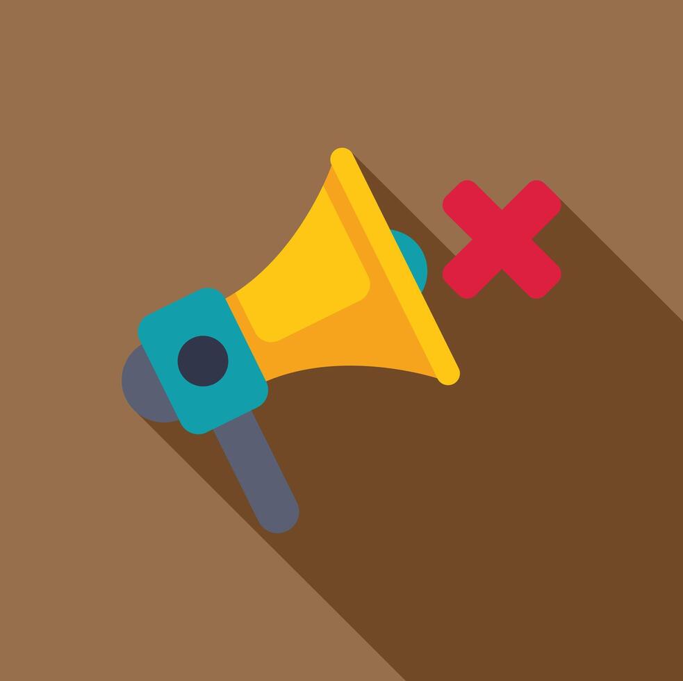 Megaphone being muted showing censorship and freedom of speech restrictions vector