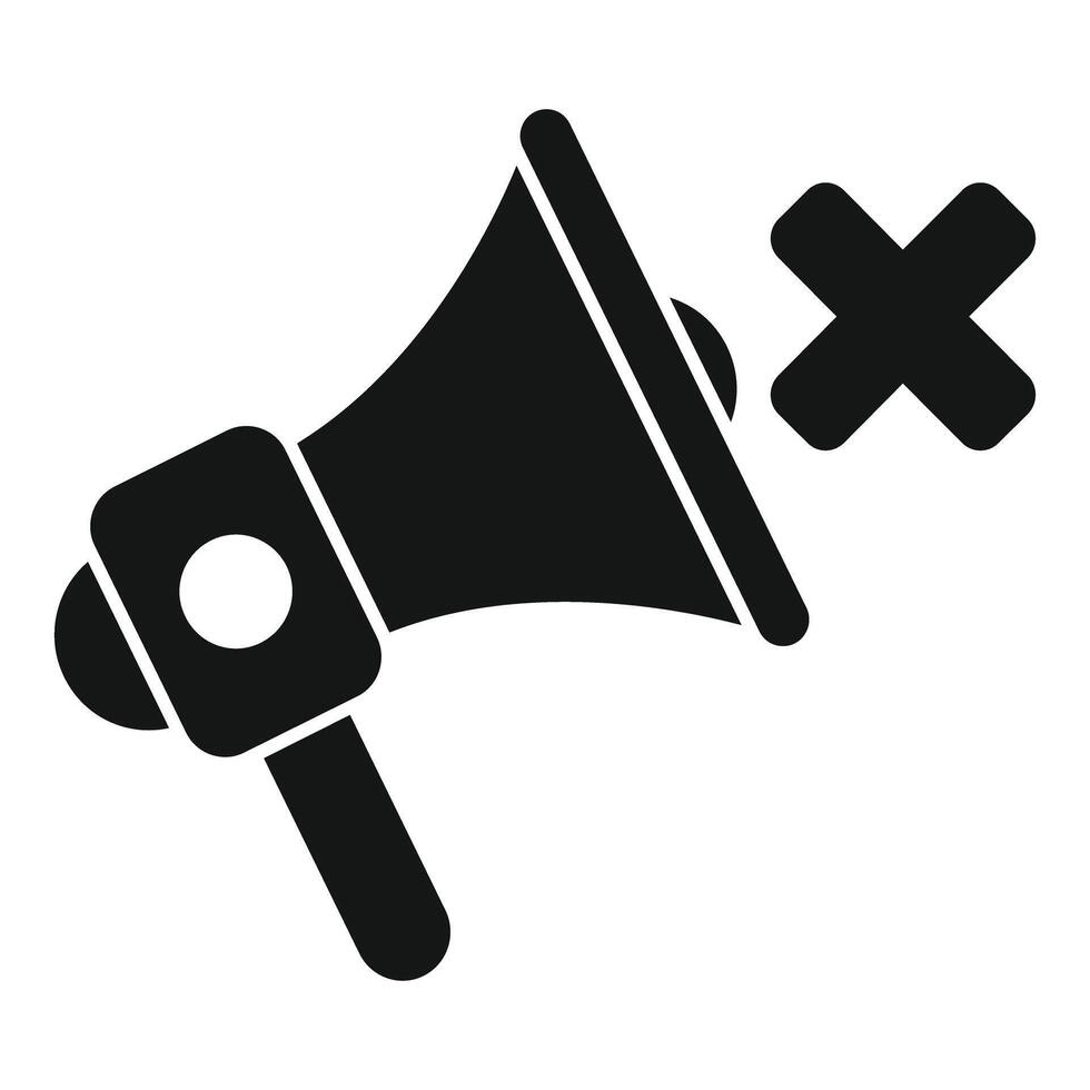 No sound, crossed out megaphone showing muted speaker vector